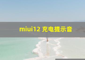 miui12 充电提示音